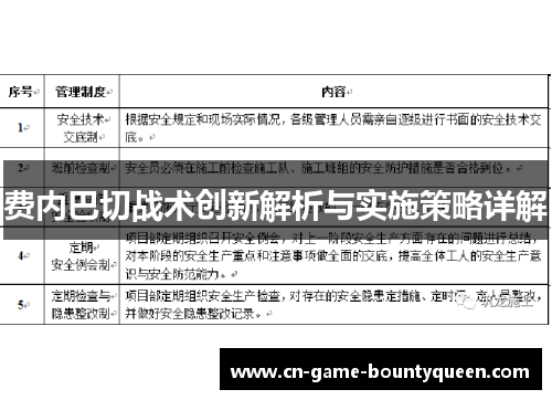 费内巴切战术创新解析与实施策略详解